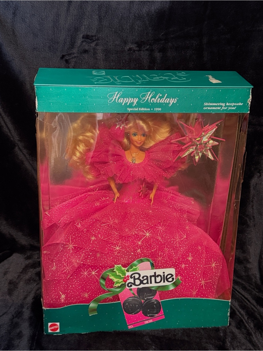Vintage 1990 Happy Holidays Barbie Doll